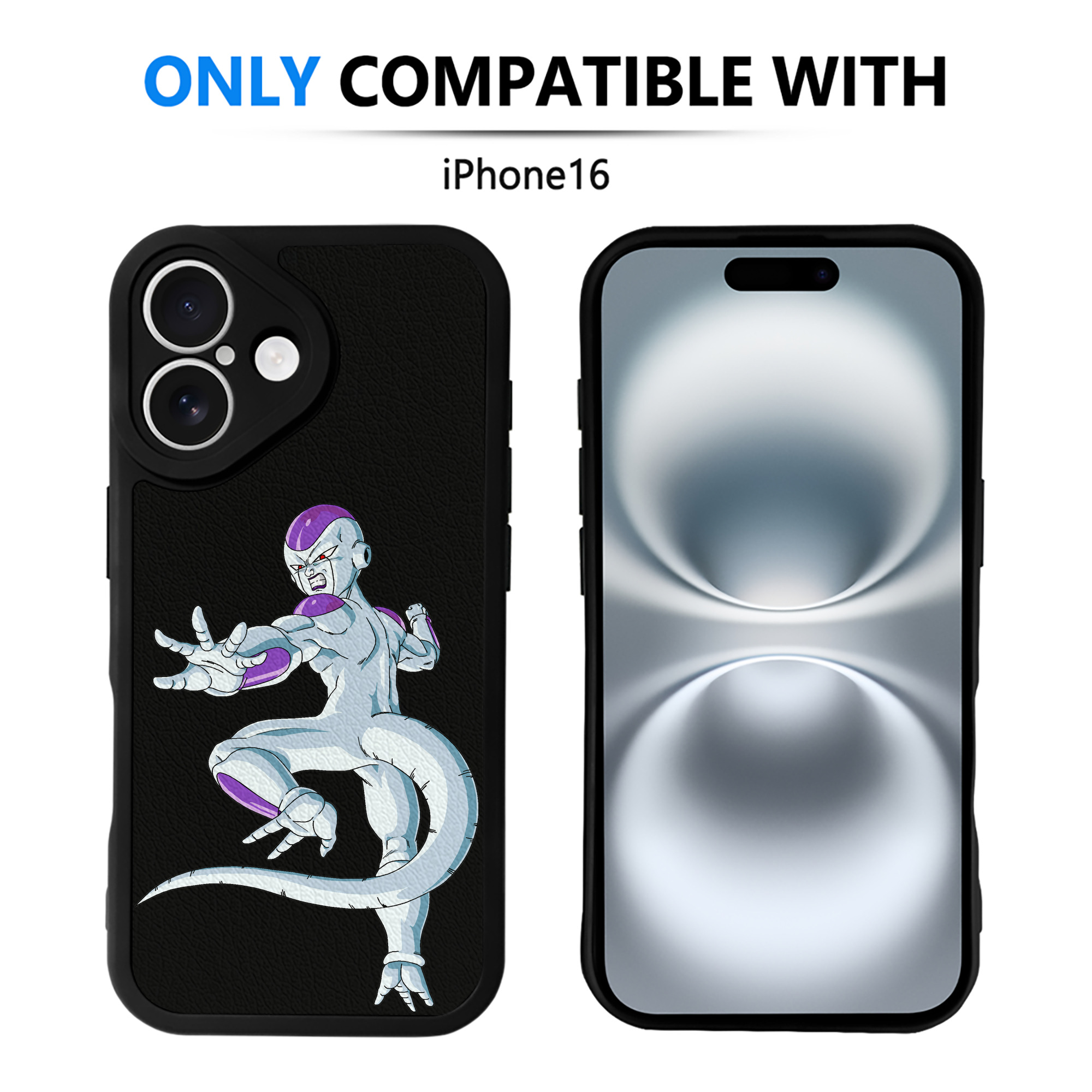 （画像用） ドラゴンボール フリーザ DRAGON BALL Frieza 【iPhone 16シリーズ対応】シリコンスマホケース（レザー調） 材質：シリコン
